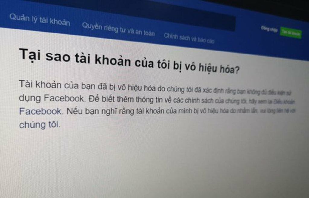 Tại sao tài khoản Facebook bị vô hiệu hóa? Cách lấy lại tài khoản bị vô hiệu hóa