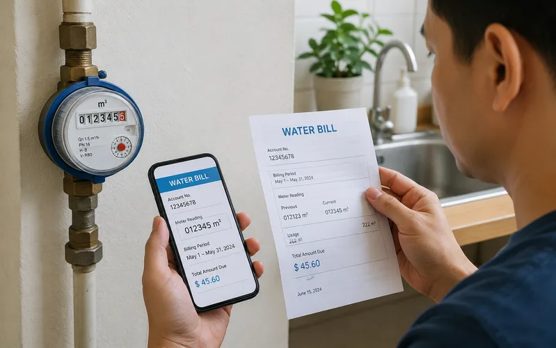 Đối chiếu chỉ số đầu kỳ, cuối kỳ và từng khoản thu giúp người dùng kiểm tra hóa đơn chính xác hơn.