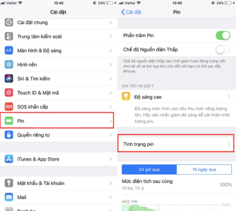 Người dùng có thể xem tình trạng pin ngay trong Cài đặt mà không cần cài ứng dụng của bên thứ ba