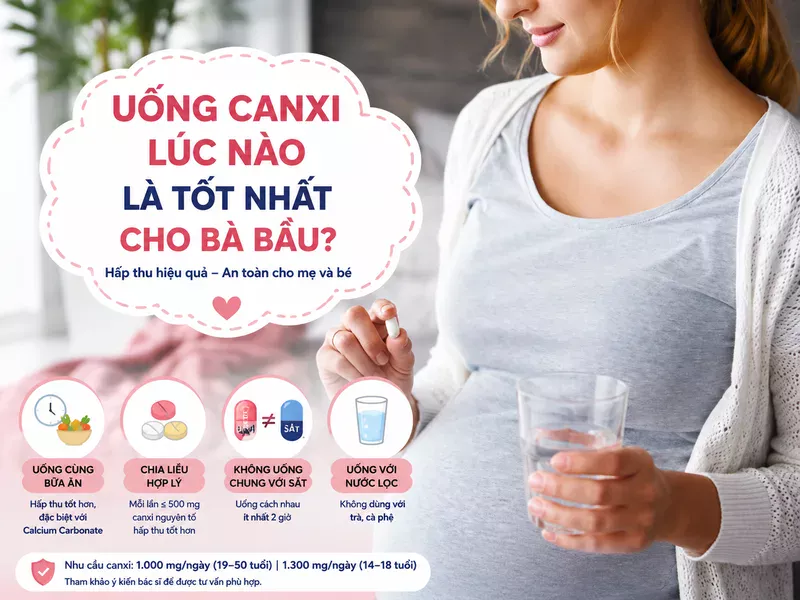Uống canxi lúc nào tốt nhất cho bà bầu? Cách dùng đúng nhất