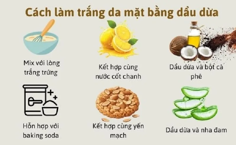 cach lam trang da mat bang dau dua